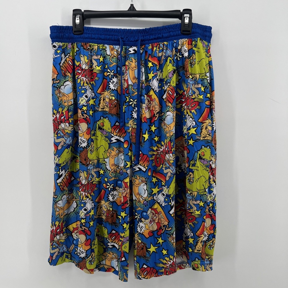 1990's Nickelodeon Cartoons Rocko Ren Stimpy Pajama Lounge Shorts